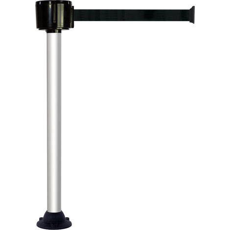 Poteau alu anodisé à sangle grande longueur noir 12m x 50mm sur socle fixe - 2810258