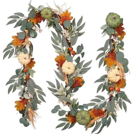 Guirlande automne 2,7m citrouilles baies pommes pin (1/5)