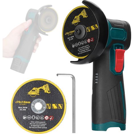 [JAMAIS UTILISÉ]Meuleuse électrique 3 pouces à moteur sans balais, meuleuse d'angle multifonctionnelle, outil portatif avec découpeuse à batterie lithium, outil utilitaire pour la découpe et le poliss (1/2)