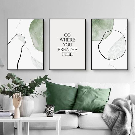 Poster 3teilig Aesthetic See Wald Blume Wanddeko D 30x40cm (1/5)