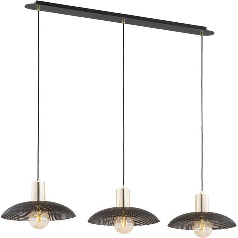 Sospensione Contemporanea Spirit 3 Luci In Acciaio Oro E Nero (1/5)