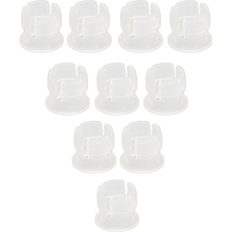 200 LED-Flachringhalter (5 mm), weiße Kunststoff-Befestigungsclips