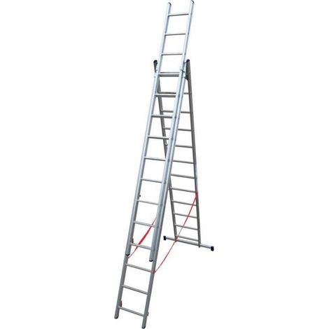 Facal – Échelle transformable aluminium 3 plans – Longueur déployée 9,08 m – Charge maximale 150 kg – Pour terrains irréguliers