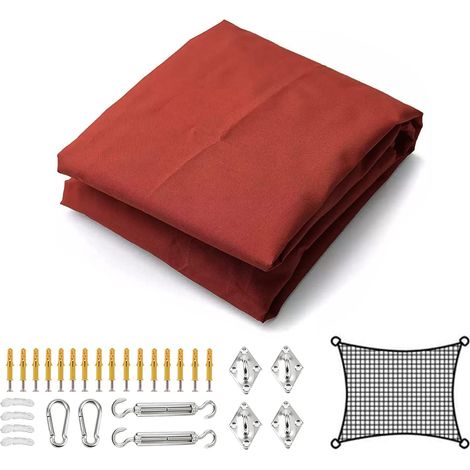 Voile d'ombrage en Tissu de Protection solaire rectangulaire avec kit de Fixation étanche pour Jardin, terrasse, Balcon, abri de Voiture extérieur (4 x 4 m) (1/5)