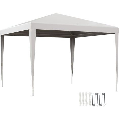Gazebo da Giardino 3x3 m Portatile con Copertura Anti UV, Bianco