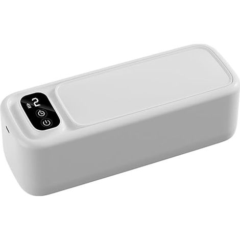 Nettoyeur à ultrasons pour lunettes, machine de nettoyage à ultrasons Petite machine à ultrasons de 3,7 V pour lunettes, nettoyeur de bijoux et de brosses à dents avec plusieurs écrans numériques et (1/5)