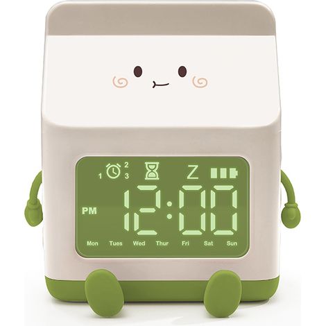 Milchbox-Alarmspeicher, spezieller elektronischer Wecker, digitaler Kinderwecker für Tiefschläfer