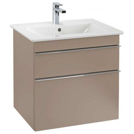 Villeroy & Boch Venticello Meuble sous-lavabo A924, 603x590x502, Coloris: Laqué noir mat, poignée : chrome brillant - A92401PD