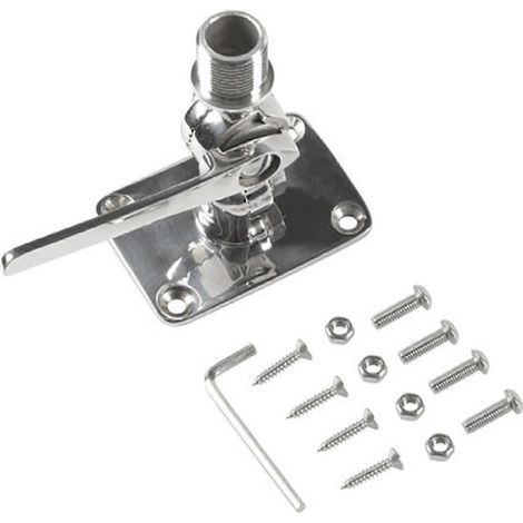 Support d'antenne VHF marine, support de base réglable en acier inoxydable 316 pour bateaux (1/4)