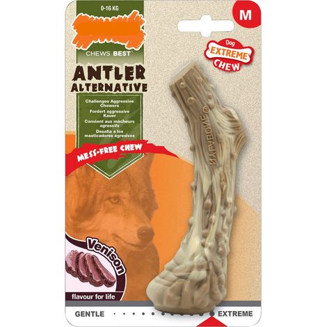 Giocattolo da mordere per cani Nylabone Dura Chew Corno Taglia M Nylon Cervo