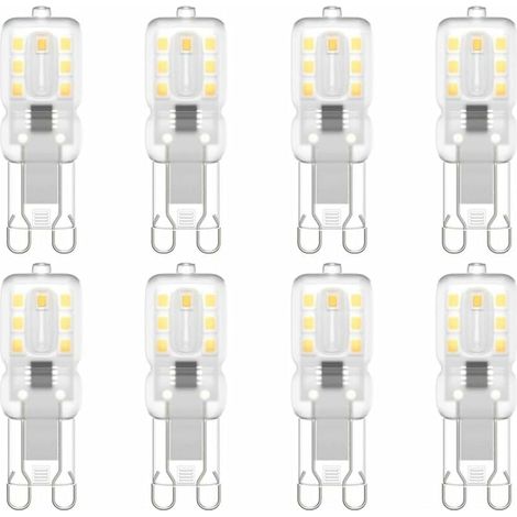 Lot de 8 ampoules LED G9, LED G9 220V blanc naturel 5500K 3W équivalent à 30W halogène [Classe énergétique E] (1/5)
