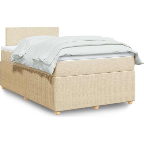 Boxspringbett mit Matratze Creme 120x200 cm Stoff