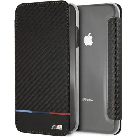 Funda tipo libro para iPhone XS Max BMW Carbono Tricolor Negro (1/5)