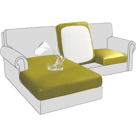 Housse de coussin de canapé en cuir imperméable 1 place Vert, extensible, anti-salissures