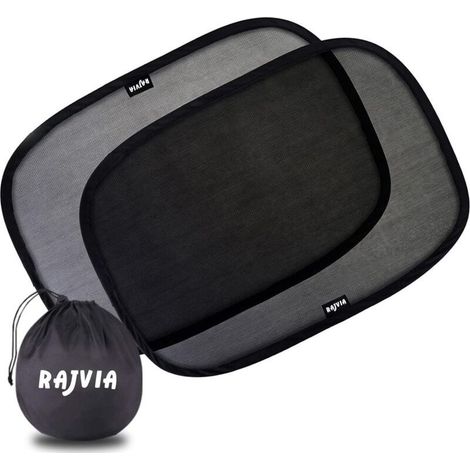 Pare-Soleil Voiture Bébé,avec Protection UV Certifiée (Lot de 2) Filet De Protection Solaire Auto-Adhésif pour Voiture Vis Pare-Soleil pour Voiture.51cmx31cm (Noir). (1/4)