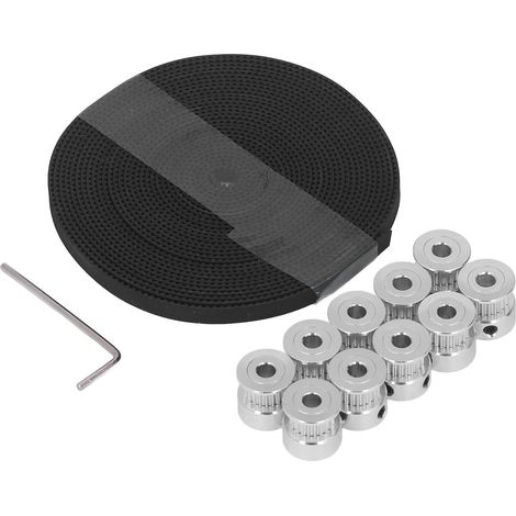Kit de transmission par courroie crantée 6mm avec poulies en aluminium 20 dents pour imprimante 3D et fraiseuse CNC (1/5)