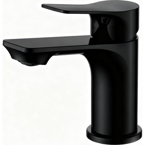 Rubinetto per bagno, miscelatore per lavabo moderno - Ottone, risparmio idrico e durevole, nero (1/5)
