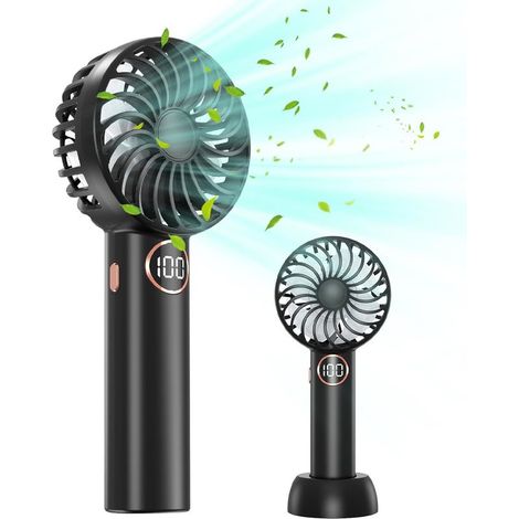 Tragbarer USB-Ventilator, kleiner 5-Gang-Ventilator mit 3000-mAh-Akku, leiser Mini-Ventilator für Einkaufsbummel und Büro (1/5)