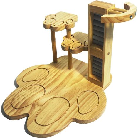 Dreistöckiger Schmuckständer aus Holz Organizer für Ketten, Ohrringe und Ringe (1/4)