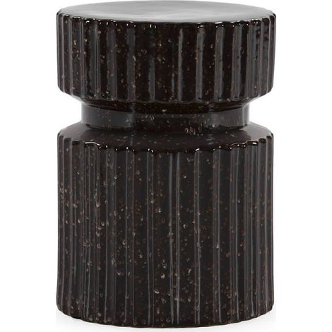 Tabouret en céramique marron foncé - Marron foncé (1/4)