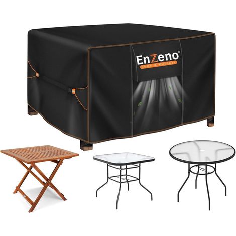 Enzeno Gartenmöbel Abdeckung 420D Oxford Wasserdicht Winterfest 90x90x90cm (1/5)