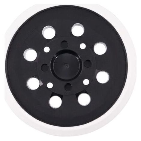 Patin de ponçage auto-agrippant 125 mm avec 8 trous, compatible avec les ponceuses excentriques Bosch PEX 300 AE et PEX 400 AE de Poweka (blanc) (1/4)