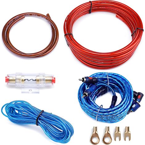 Kit de Câblage pour Amplificateur de Voiture Installation Facile 1 Set Câble en Métal et Pvc pour Subwoofer et Modifications Audio Automobile (1/5)