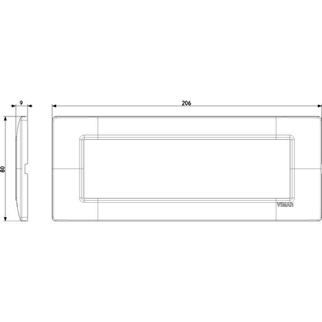 VIMAR 14657.01 Placca serie PLANA 7 posti colore bianco in tecnopolimero 7M