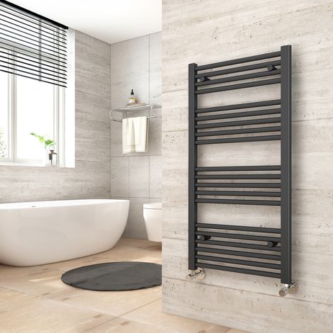 Heilmetz Straight Heated Towel Rail Bathroom Warmer Heating Radiator Anthracite 1000×500mm Suitable for 5m² (1/5)