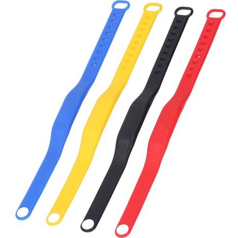 Wasserfeste, farbenfrohe NFC-Armbänder aus Silikon, 4 Stück, wiederbeschreibbare Zugangskontrolle für Schwimmbäder, Saunen und Hotelzimmer (1/5)