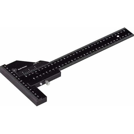 royaluxe -Règle de Menuiserie, Règle de Traçage Multifonctionnelle pour le Travail du Bois, Règle en forme de T en aluminium, Dispositif de traçage, Outil de mesure de 0-280mm, Mesure précise à 0,02 m (1/5)
