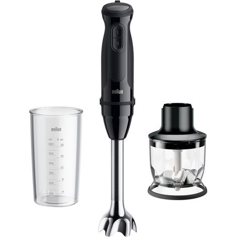 Braun MultiQuick 3 MQ30201M 0,6 L Mélangeur par immersion 900 W Noir, Acier satin