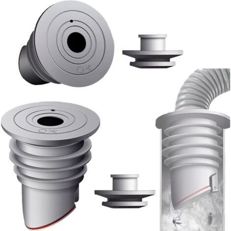Washing Machine Drain Hose Seal, 2 Pack Gray Anti-Odor Washing Machine Drain Hose Seal Cap, Deodorizing Drain Hose Seal (1/4)