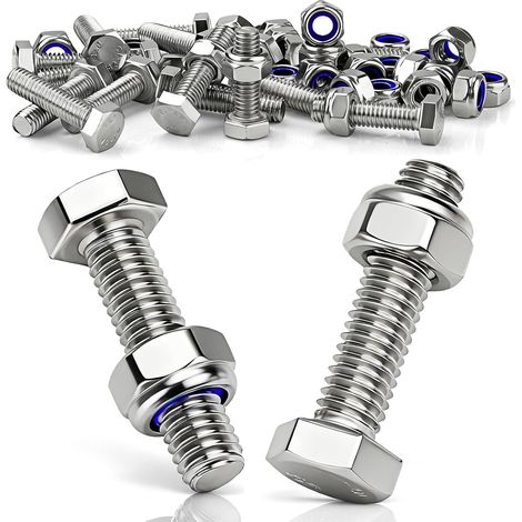 15Pièces Boulons à Tête Hexagonale M10x35mm Boulon Inox avec Écrous (1/5)