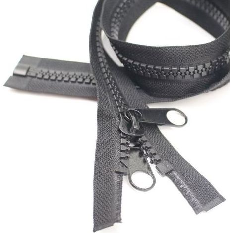 Fermeture à glissière amovible plastique double curseur 200 cm taille 10 noir DP, parfait pour la réparation des tentes, bâches et sacs de couchage extérieurs (1/4)