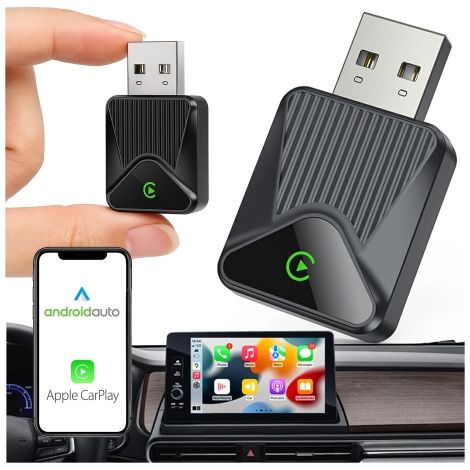 Adattatore wireless Apple CarPlay e Android Auto per auto, Plug & Play con porta USB-A + adattatore USB-C, connessione rapida e trasmissione stabile, Alogy DriveLink™ (1/5)