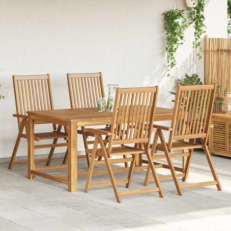 Maison Exclusive - Klappbare Gartenstühle 4 Stk. Massivholz Akazi (1/5)