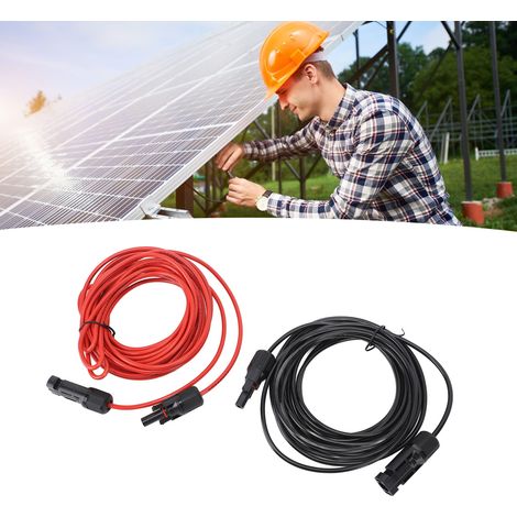 Cable fotovoltaico [extensión] ABS 2,5 mm² 12 AWG Rojo Negro 6 m para panel solar de autocaravana