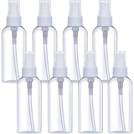 Leere Sprühflasche - 8 durchsichtige Kunststoff-Sprühflaschen - Tragbar - Nachfüllbar - Feiner Nebel (10 ml) (1/4)