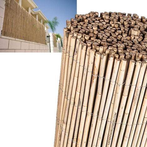 Suinga – Canisse en bambou naturel 2 x 5 mètres – Occultation 95% – Tiges de bambou pour terrasses et jardins – Cousu avec fil galvanisé (1/5)