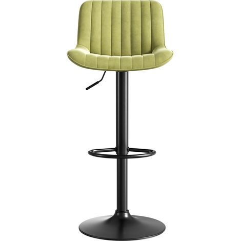 Set di 4 sgabelli da bar girevoli verdi in velluto regolabili in altezza 360° MODENUIT (1/5)