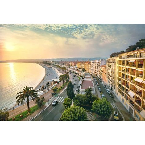 Tableau sur toile promenade des Anglais 30x45 cm - Impression sur Toile Murale Décorative - Image imprimée en HD sur Toile - Toile sur Châssis en Bois FSC - Fabriqué en France (1/4)
