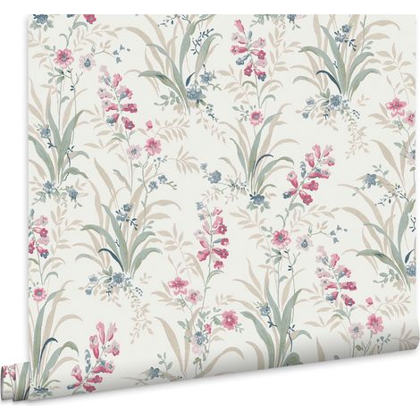 Laura Ashley Mosedale Posy Vliestapete Naturel 10mx52cm