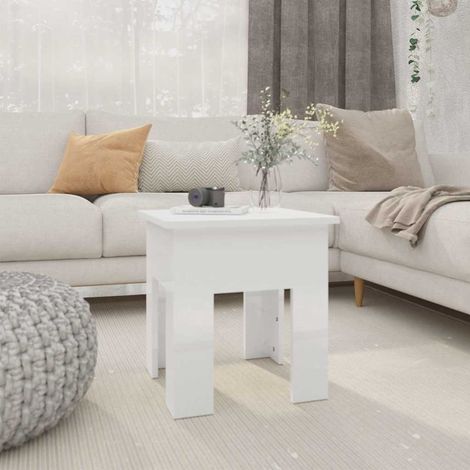 vidaXL Coffee Table High Gloss White 40x40x42 cm Engineered Wood (1/5)