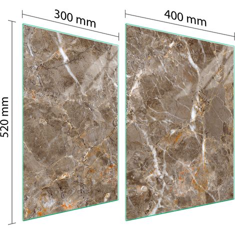GLASSCHUTZPLATTE FÜR HERD 70x52 MARMOR (1/5)