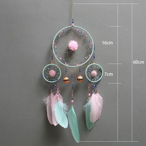 Attrape-rêves Décoration Maison Mural Ornement Suspendue Fait Main Capteur de Rêves Plume pour Amis Cadeau d'Anniversaire Noël Fêtes (1/4)