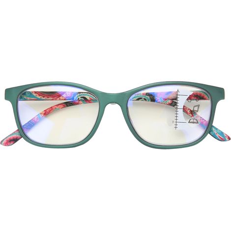Lunettes de lecture multifocales pour soulager la fatigue visuelle, anti-lumière bleue, pour presbytes (+150 vert) (1/5)