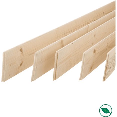 Forestea – Pack de 5 plinthes sapin massif bord rond 2050 x 110 x 9 mm – Label PEFC 70% – Pour finitions impeccables