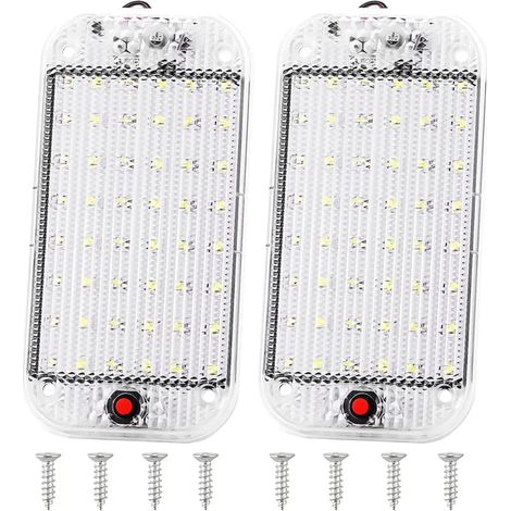Lumières Intérieure à LED, 2PCS 96LED DC12V-85V éclairage Intérieur de Voiture pour Caravane / RV / Remorque (Lumière Blanche) (1/5)
