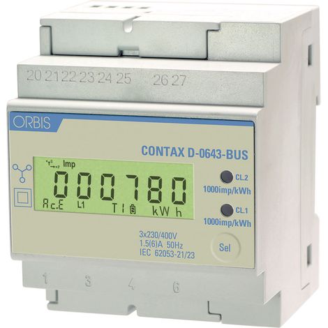 ORBIS Zeitschalttechnik kW-Zähler OB709600 Contatore corrente trifase digitale 1.5 A Approvazione MID: No 1 pz.
